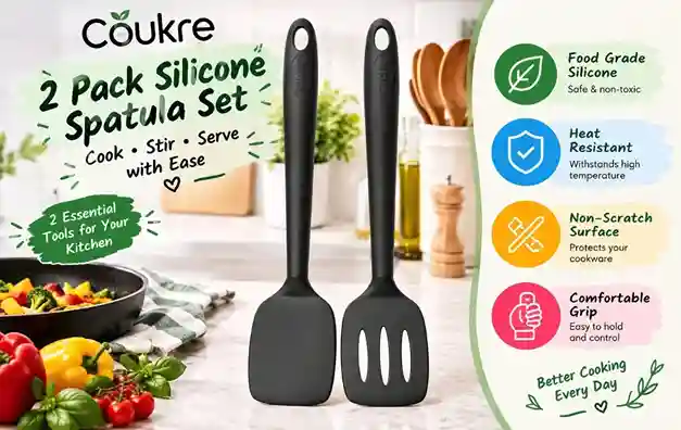 Coukre 2 Pack Silicone Spatula Set