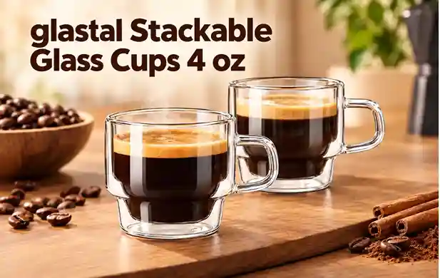 glastal Stackable Glass Cups 4 oz